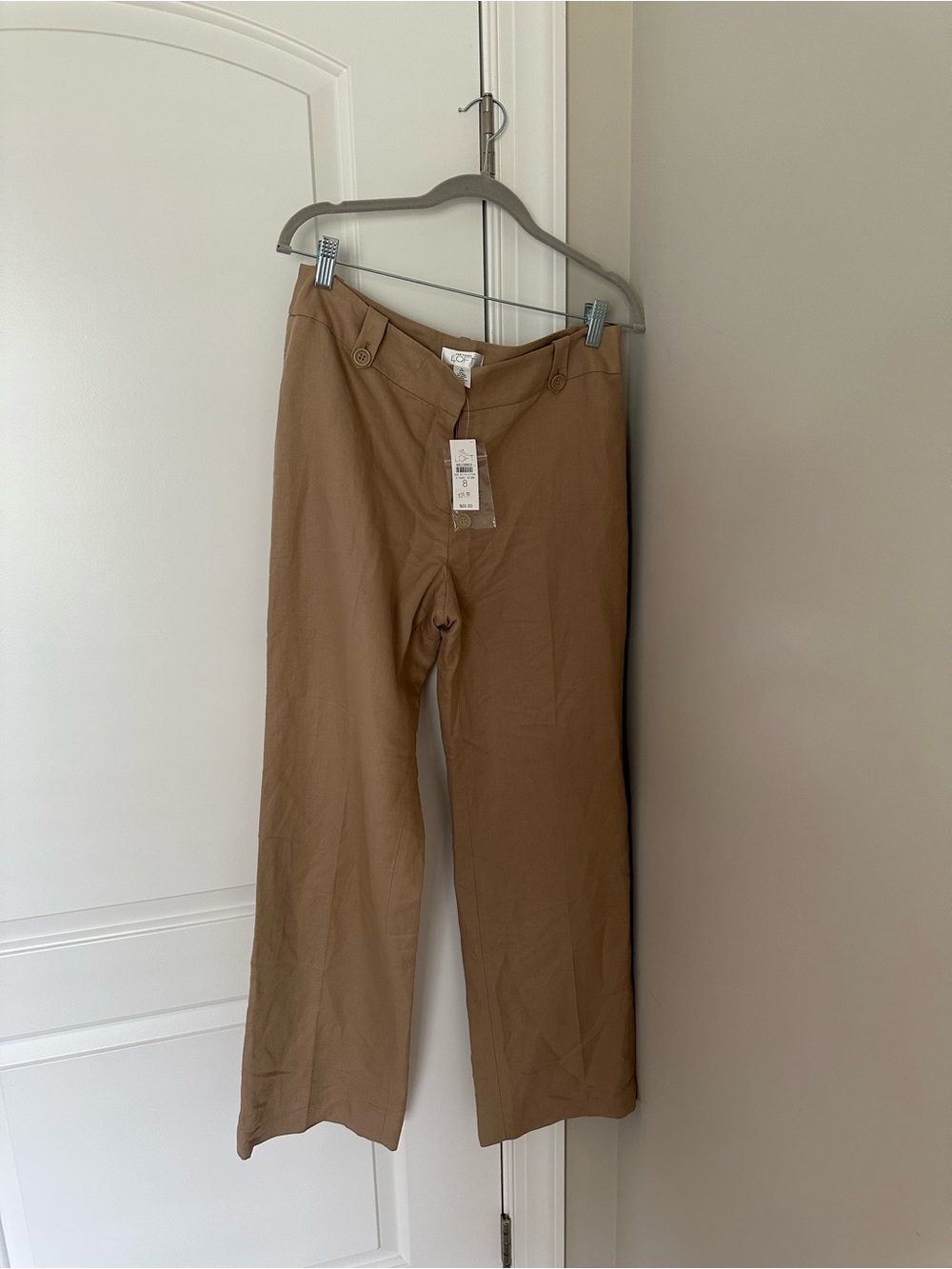 Loft Classic Straight-Leg Pants in Brown